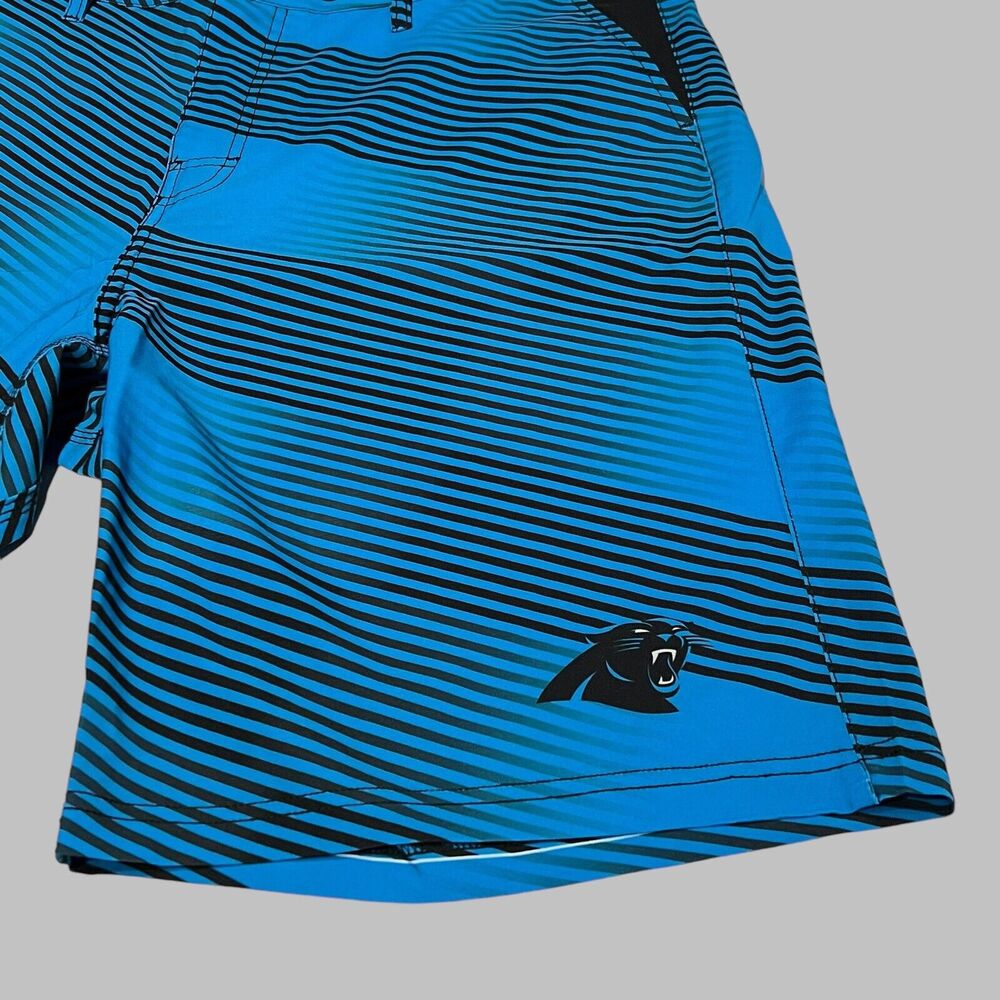 Forever Collectable NFL Carolina Panthers Diagonal Stripe Shorts Mens Size 38 - Picture 3 of 7